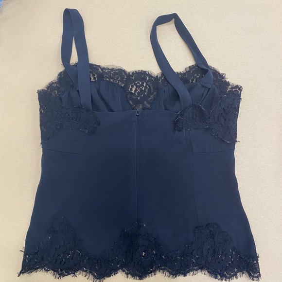 Dolce & Gabbana Black Lace Trim Women's Blouse/Top/Tank - Black - Sz 38 - Picture 4 of 6